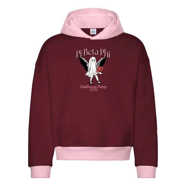 Pi Beta Phi Ghostly Illustration Halloween Hoodie 2
