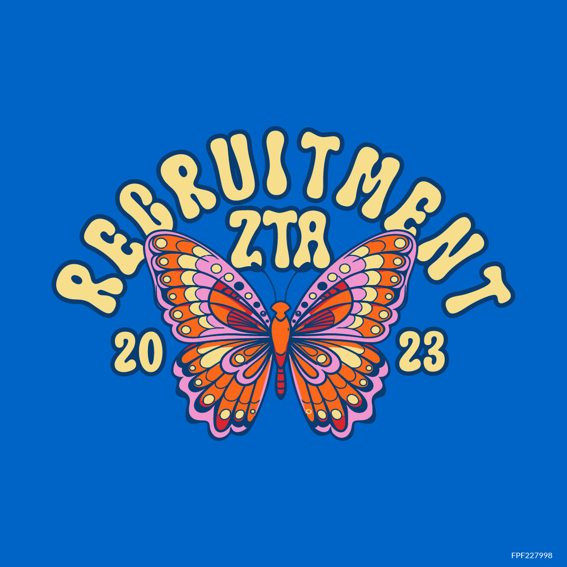 Decorated Butterfly Recruitment Shirt Zeta Tau Alpha Merch | Fresh Prints