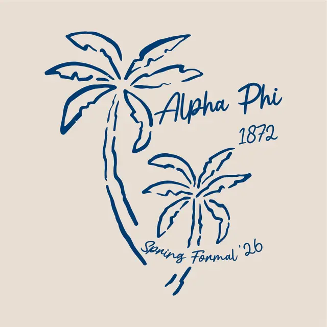 Alpha Phi Palm Tree Spring Formal Shirt
