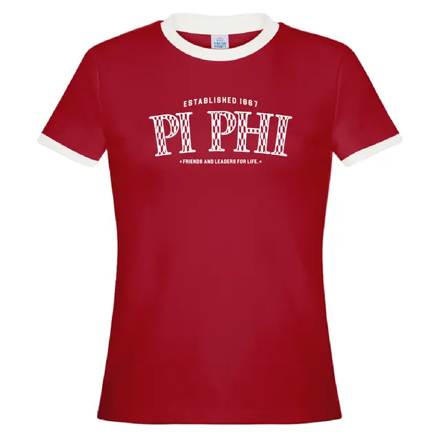 Pi Beta Phi Checkered Lettering PR Shirt 2