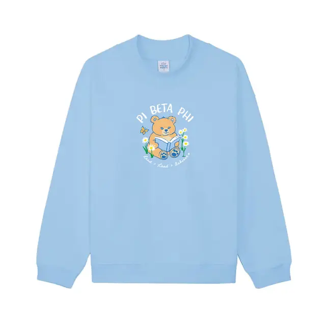 Pi Beta Phi Bear Reading Floral Philanthropy Sweater 2
