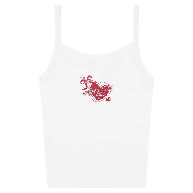 Alpha Phi Heart and Bow Date Party Tank 2