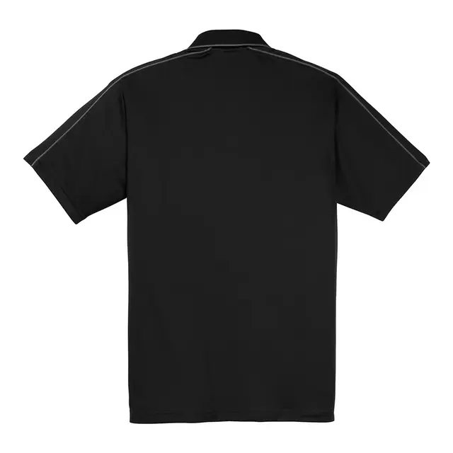 Sport-Tek Micropique Sport-Wick® Piped Polo Black Iron Grey Back