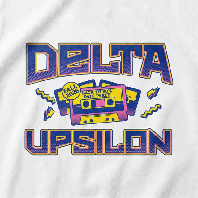 Delta Upsilon Retro Cassette Graphic Date Party Crewneck