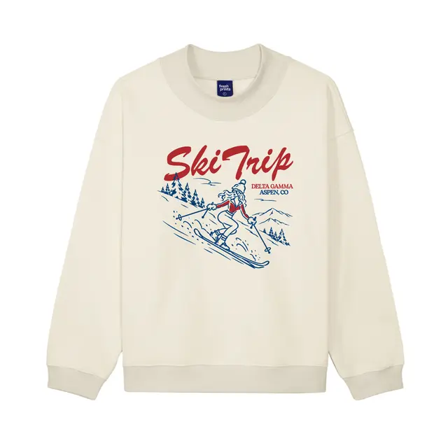 Delta Gamma Ski Trip Action Illustration Sweater 2