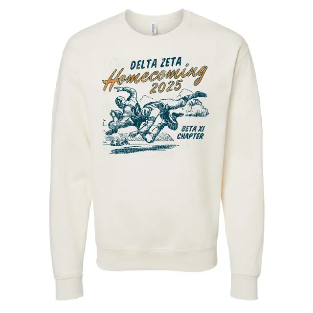 Delta Zeta Vintage Football Homecoming Crewneck 2