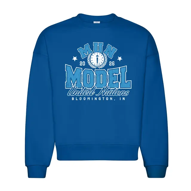 Model United Nations Stacked Serif Lettering PR Crewneck 2