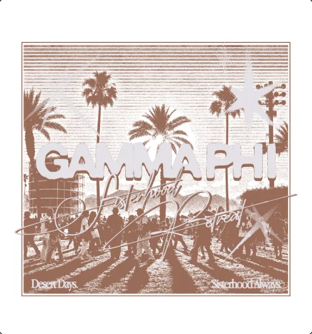 Gamma Phi Palm Illustration Retreat Shirt