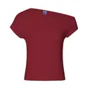 Fresh Prints Chloe Off the Shoulder Top Cranberry Red mto Front MtoASP2026