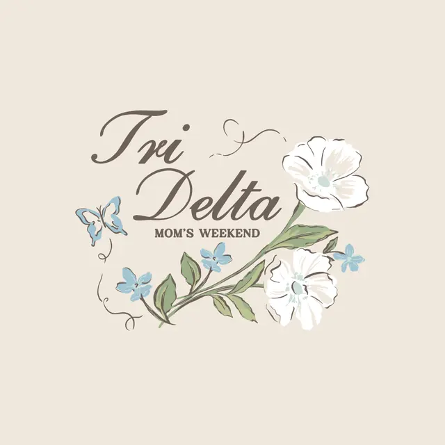 Delta Delta Delta Floral Butterfly Mom's Weekend Crewneck