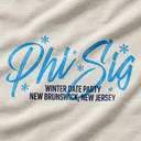Phi Sigma Rho Swirly Script Winter Date Party Shirt