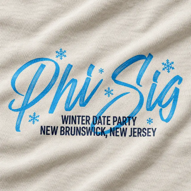 Phi Sigma Rho Swirly Script Winter Date Party Shirt