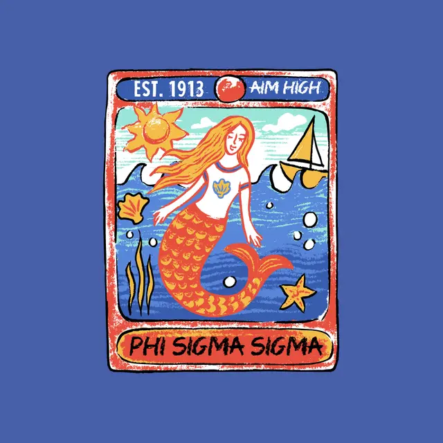 Phi Sigma Sigma Mermaid and Waves PR Shirt