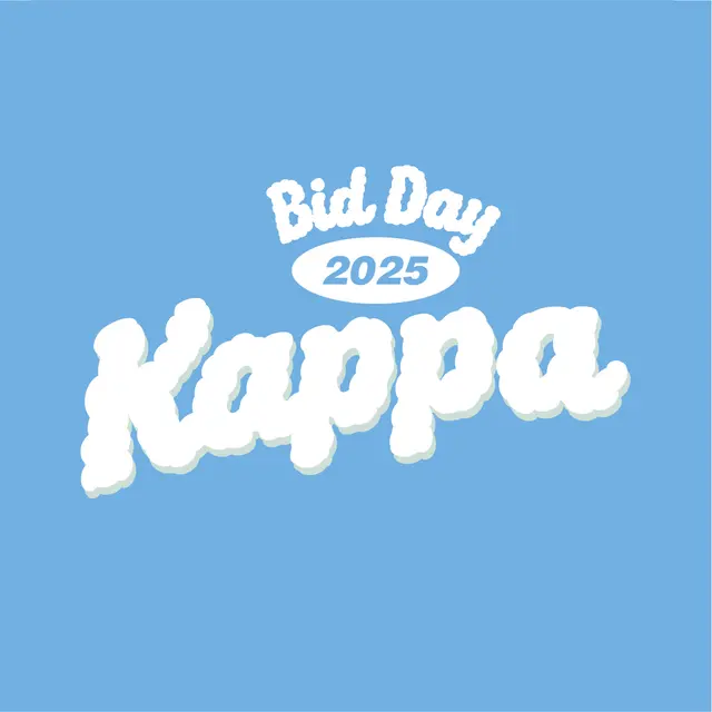 Kappa Puffy Cloud Text Bid Day Shirt