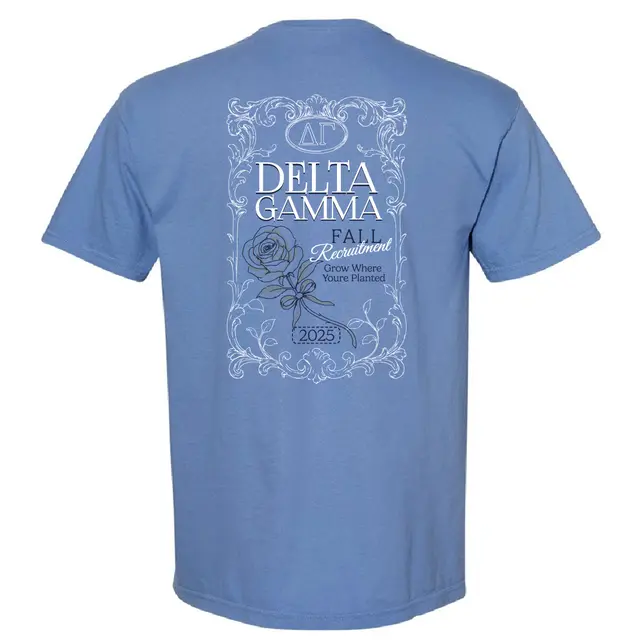 Delta Gamma Elegant Floral Frame Rush Shirt 2
