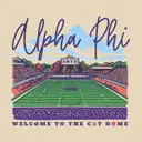 Alpha Phi Football Field Graphic Game Day Shirt