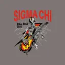 Sigma Chi Electric Skeleton Graphic Fall Rush Shirt