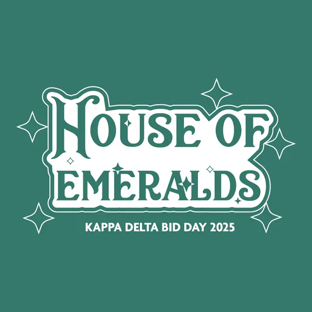 Kappa Delta House of Emeralds Sparkling Typography Bid Day Tank