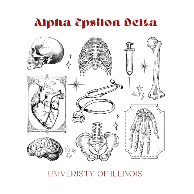 Alpha Epsilon Delta Anatomy Graphics PR Shirt