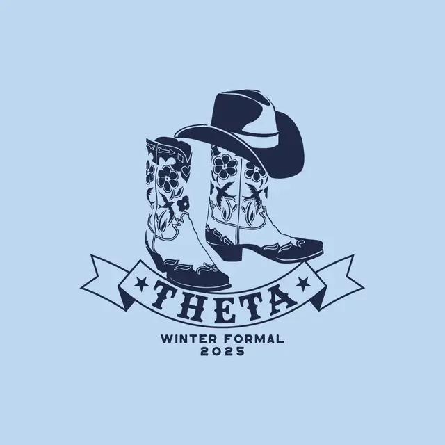 Kappa Alpha Theta Cowboy Boots Winter Formal Crewneck