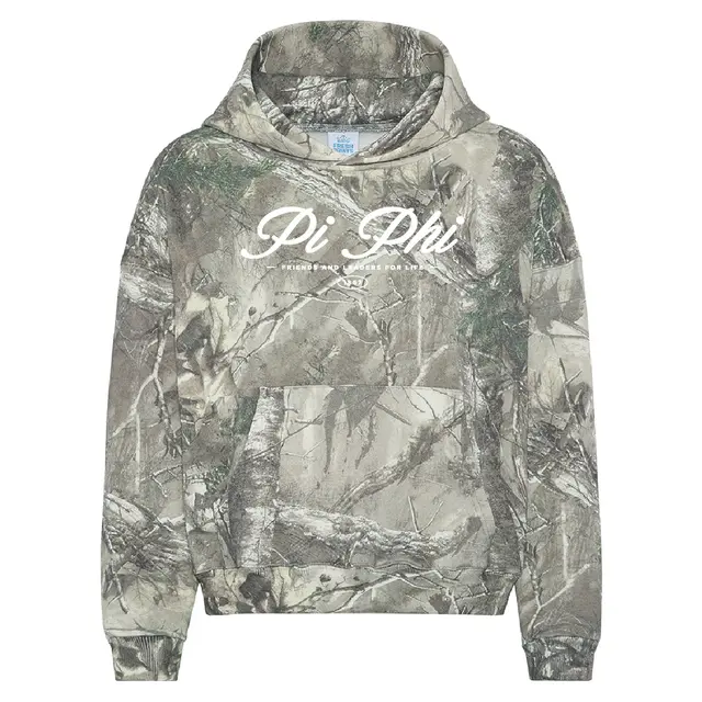 Pi Beta Phi Elegant Script with Camo PR Hoodie 2