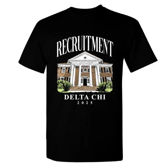 Delta Chi Classic Mansion Graphic Recruitment Shirt 2