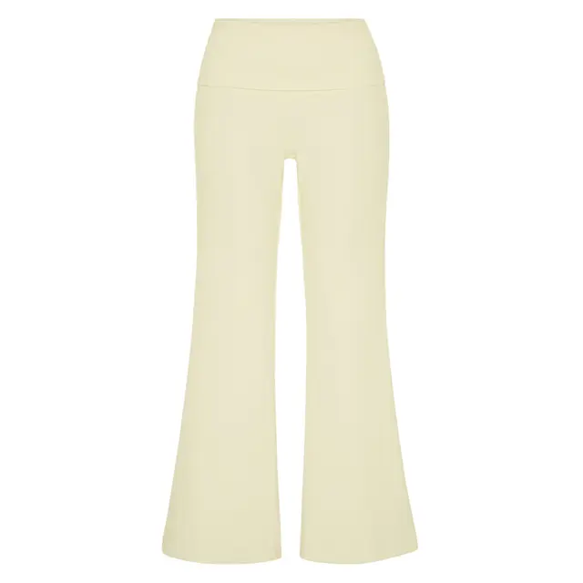 FP101 Katie Fold-over Flared Pants Cream Front