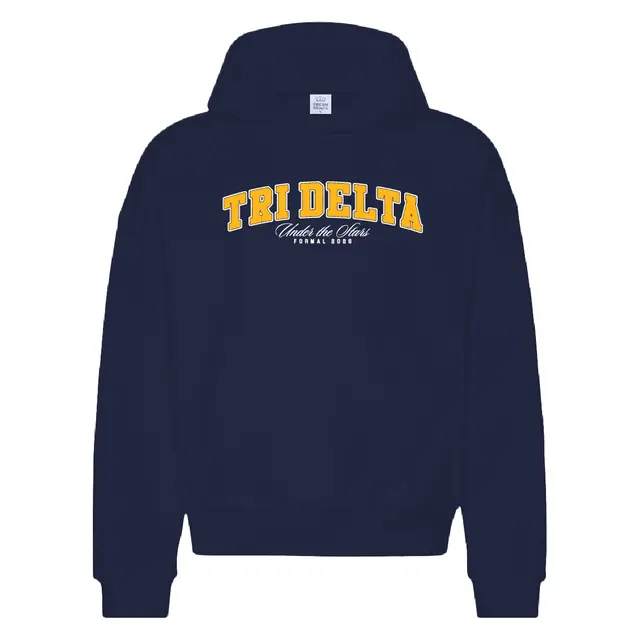 Delta Delta Delta Bold Yellow Text Formal Hoodie 2
