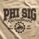 Phi Sigma Sigma Bold Block Lettering Recruitment Shirt