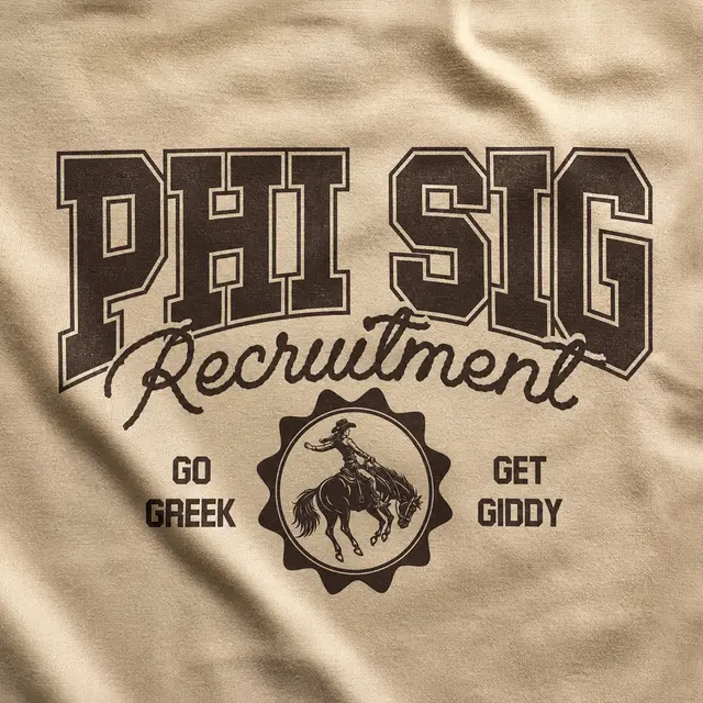 Phi Sigma Sigma Bold Block Lettering Recruitment Shirt