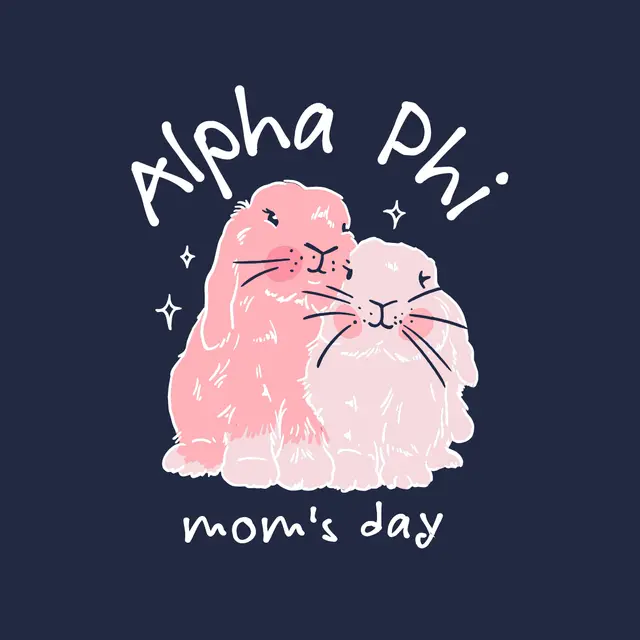 Alpha Phi Cute Bunnies Mom's Day Crewneck
