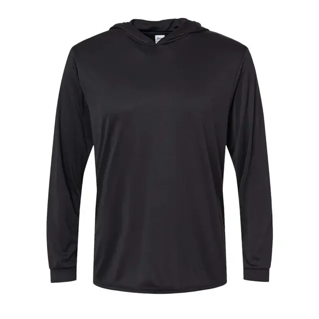 Bahama Performance Hooded Long Sleeve T-Shirt Black Front