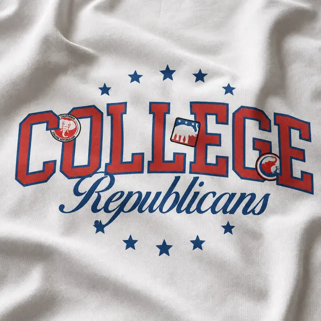 College Republicans Star Pattern Block Lettering Hoodie