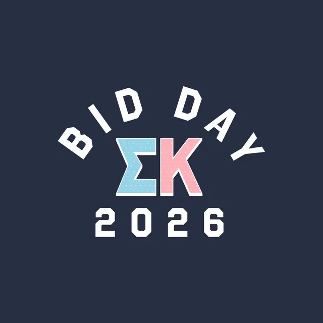 Sigma Kappa Block Lettering Bid Day Shirt