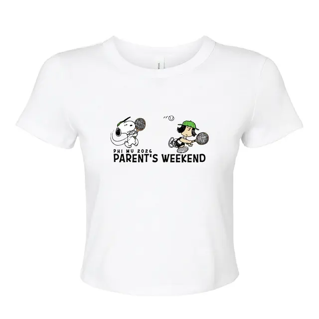 Phi Mu Tennis Playing Characters Parent's Weekend Shirt 2