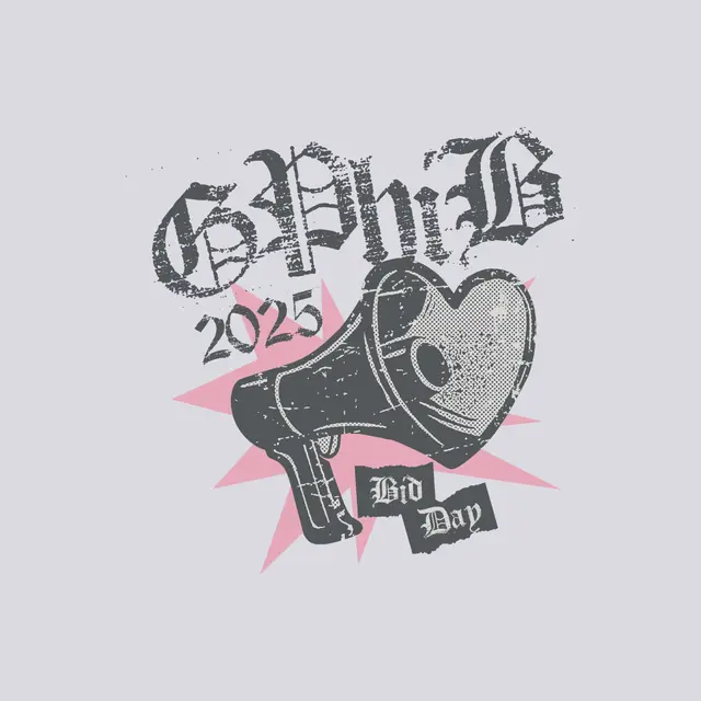 Gamma Phi Beta Heart Megaphone Graphic Bid Day Tank