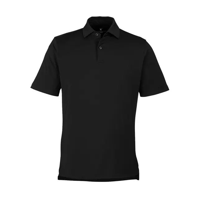 Fairway & Greene Men's Tournament Solid Tech Jersey Polo Black Front