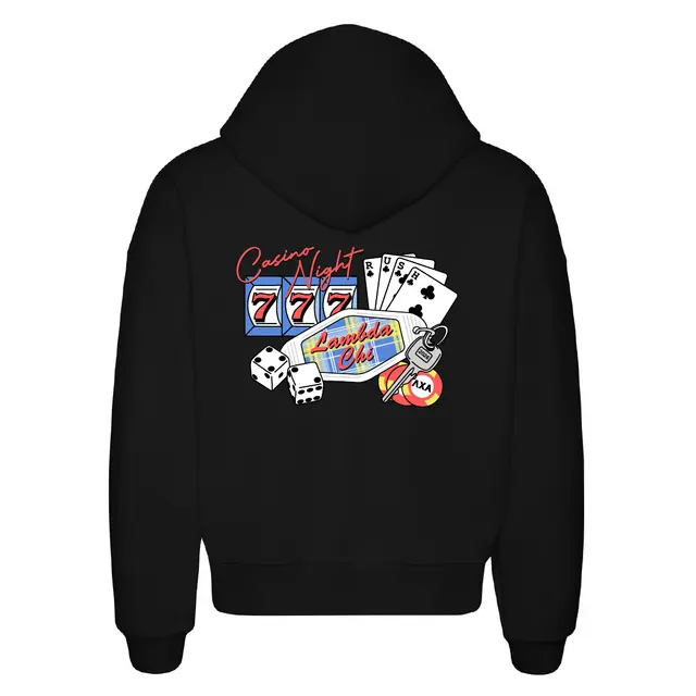 Lambda Chi Alpha Slot Machine and Card Graphic Rush Hoodie 2