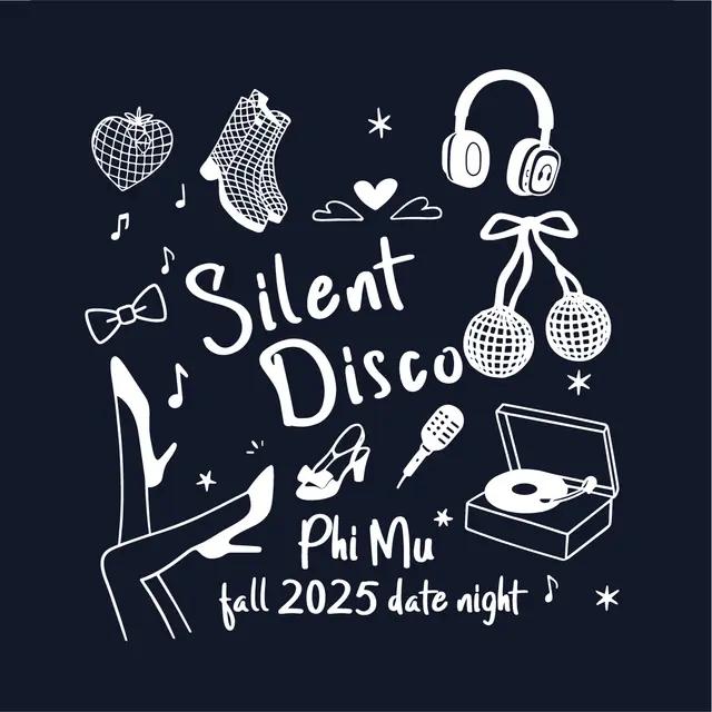 Phi Mu Hand Drawn Elements Silent Disco Shirt