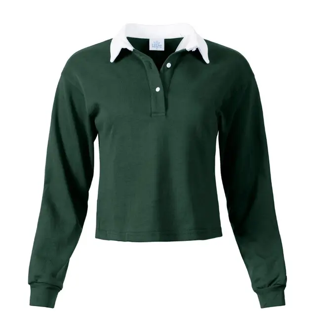 Fresh Prints Cropped Rugby Tee fp39 Moss  Front