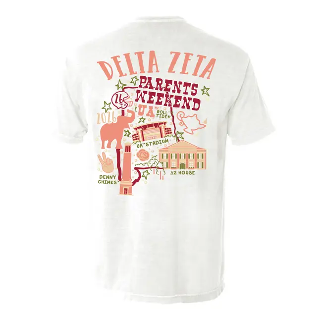 Delta Zeta Illustrated Campus Map Parents Weekend Shirt 2