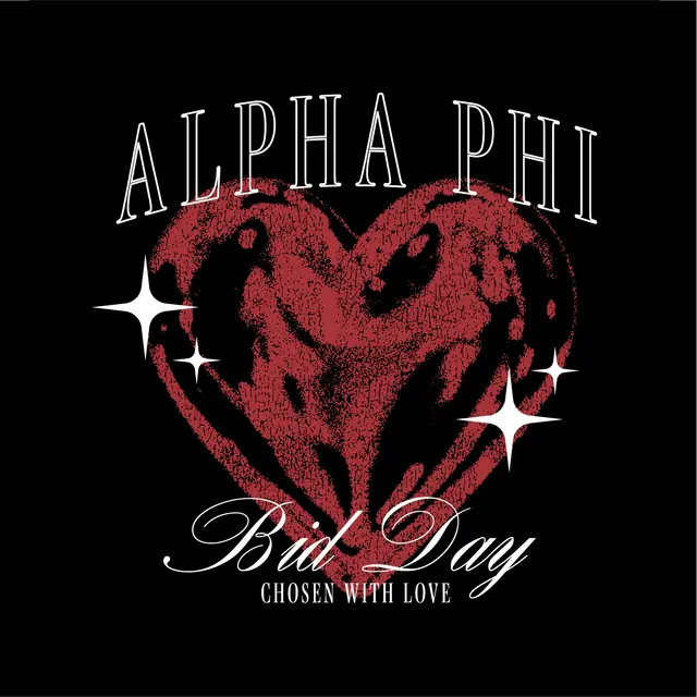 Alpha Phi Heart Illustration Bid Day Tank