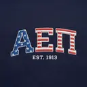 Alpha Epsilon Pi Star Spangled Typography PR Crewneck
