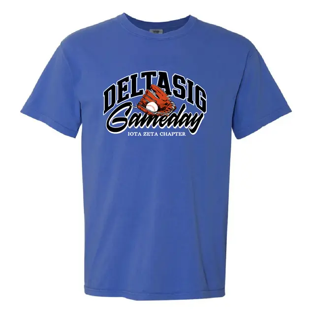 Delta Sigma Phi Baseball Glove Graphic Game Day Shirt 2