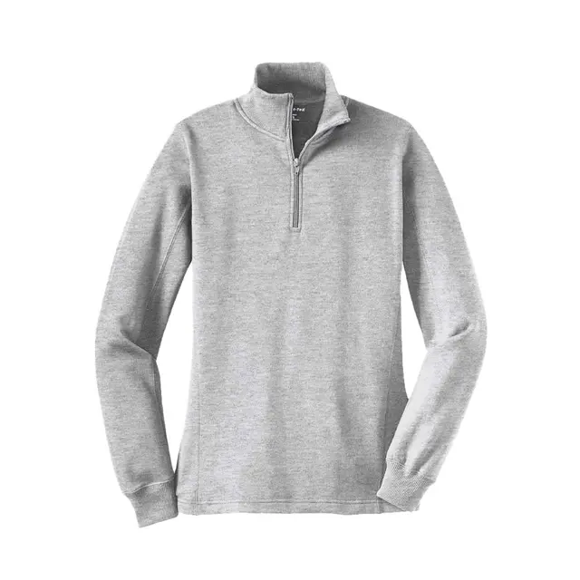 SPORTTEK LADIES 1/4-ZIP SWEATSHIRT Athletic Heather Front