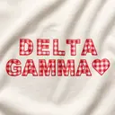 Delta Gamma Delta Gamma Checkered Crochet Text And Heart in Pink And Red   Design for Sorority
