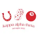 Kappa Alpha Theta Kappa Alpha Theta Simple Horseshoe Dice and 8 Ball Drawing in Red Design for Sorority