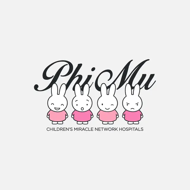 Phi Mu Adorable Bunny Characters Philanthropy Shirt