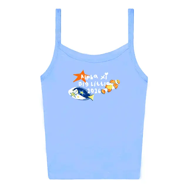 Alpha Xi Delta Colorful Fish and Star Design Big Little Reveal Tank 2