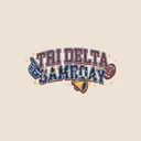 Delta Delta Delta Varsity Sports Graphic with Stars Game Day Sweater